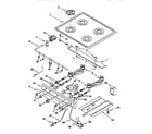 Whirlpool SF3010EEW1 cooktop and manifold diagram