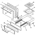 Oven door and broiler