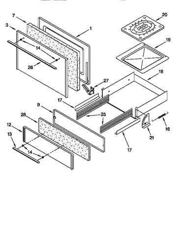 Oven door and broiler