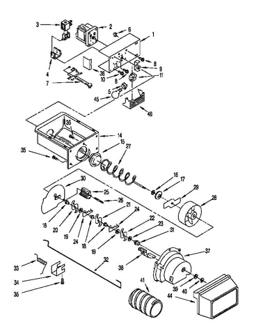 Motor and ice container