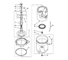 Whirlpool 6LSS5232DQ1 agitator, basket and tub diagram