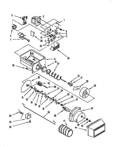 Motor and ice container