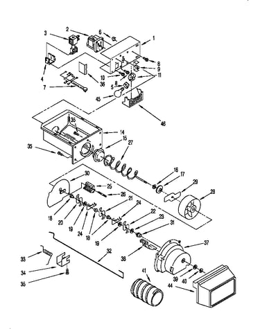 Motor and ice container