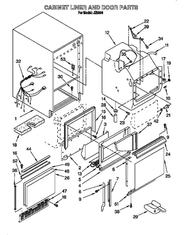 Cabinet liner and door
