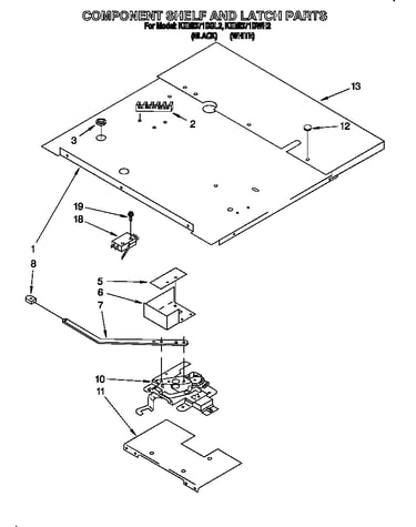 Component shelf and latch