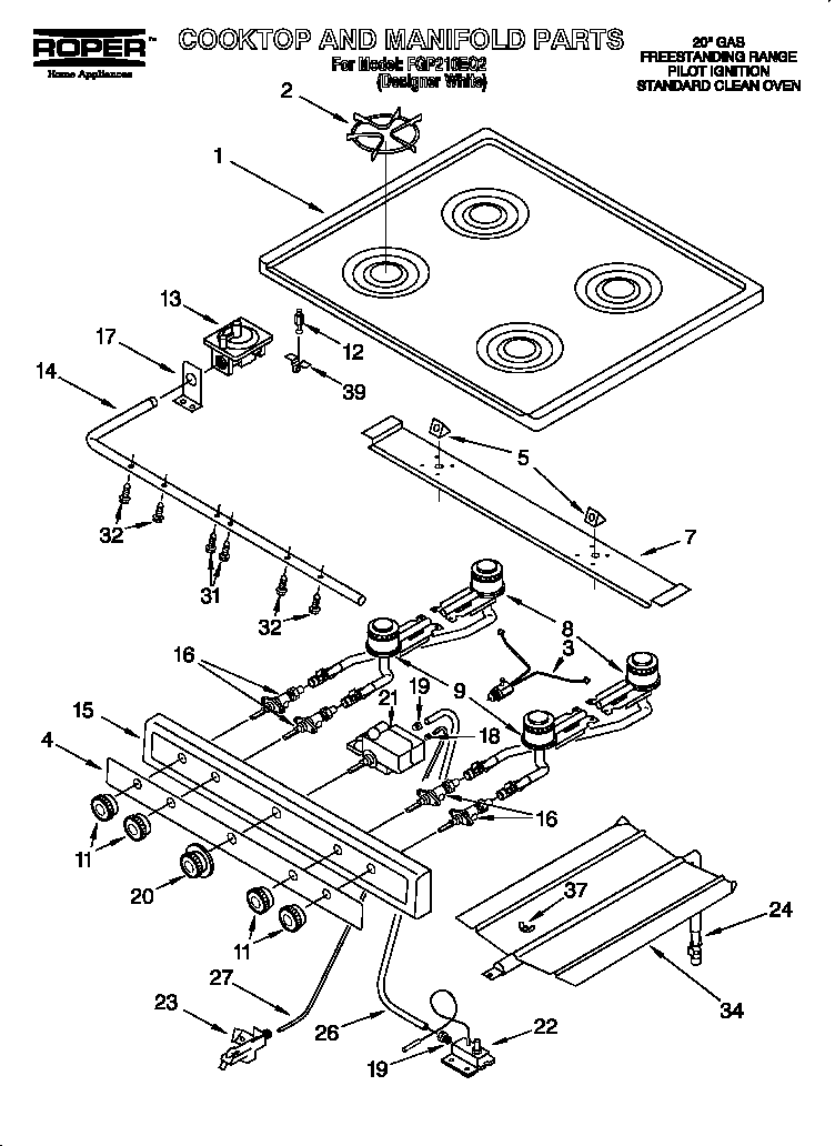 Cooktop and manifold