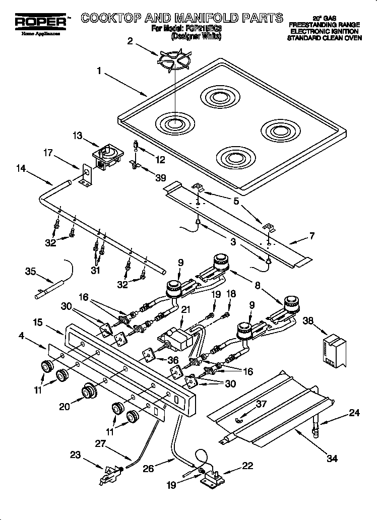 Cooktop and manifold