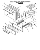 Oven door and broiler