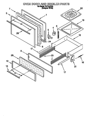Oven door and broiler