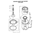Whirlpool LA5599XPW4 agitator, basket and tube diagram