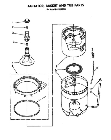 Agitator, basket and tube