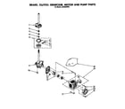 Whirlpool LA5599XPW4 brake, clutch, gearcase, motor and pump diagram