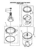 Agitator, basket and tub