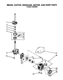 Brake, clutch, gearcase, motor and pump