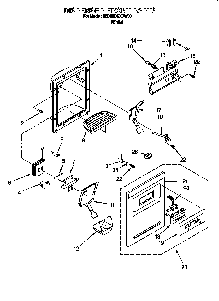 Dispenser front