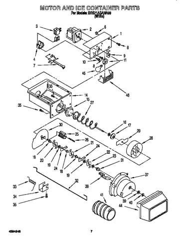 Motor and ice container