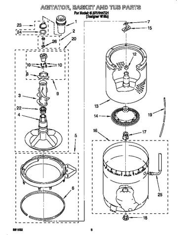 Agitator, basket and tub