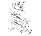 KitchenAid KSCS22QFWH01 motor and ice container diagram