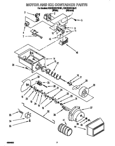 Motor and ice container