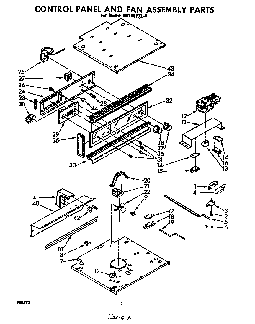 Control panel and fan assembly