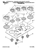 Cooktop, burner and grate