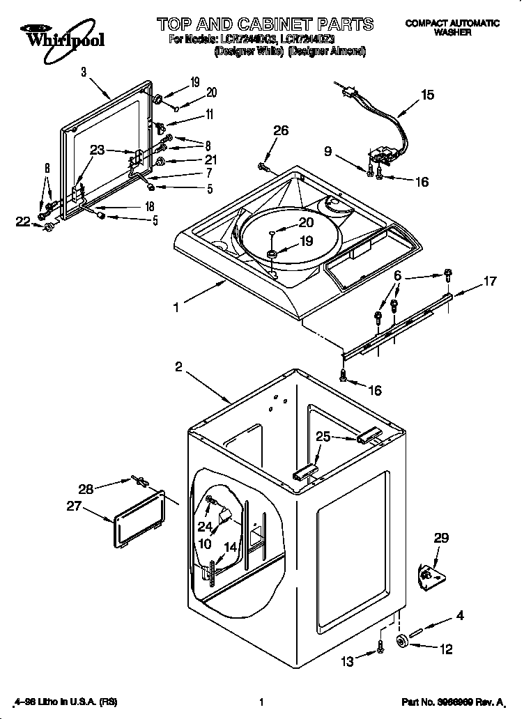 Top and cabinet