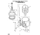 Whirlpool LCR7244DQ3 agitator, basket and tub diagram