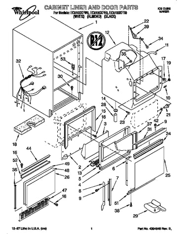 Cabinet liner and door