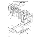 Whirlpool RF4700XEN0 oven door & drawer diagram