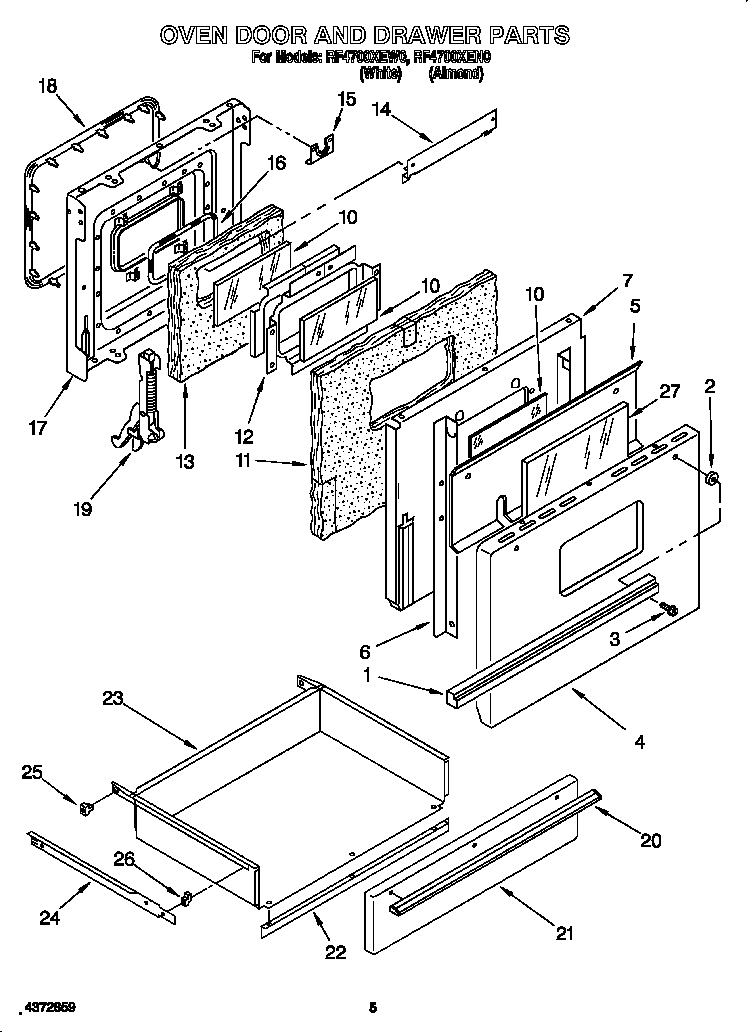 Oven door & drawer