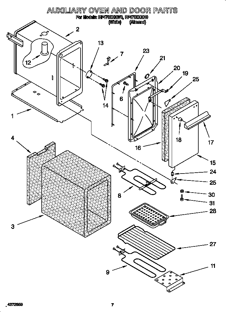 Auxiliary oven & door