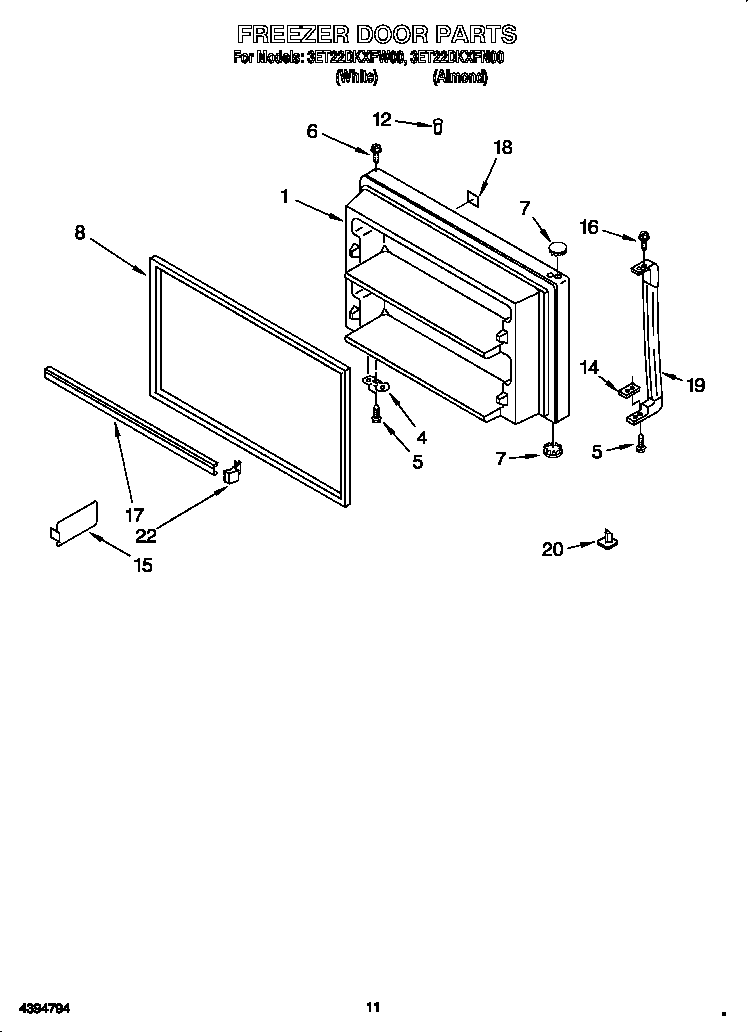 Freezer door