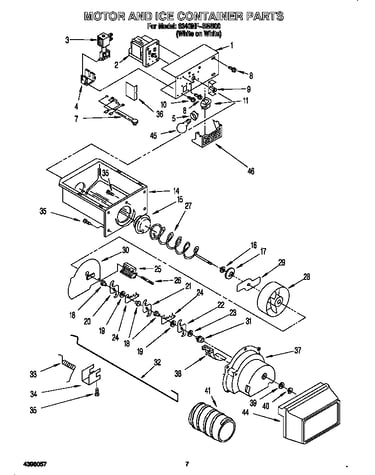 Motor and ice container