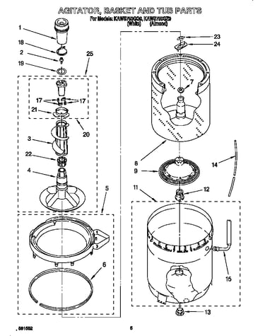 Agitator, basket and tub
