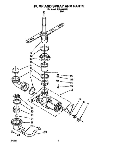Pump and spray arm