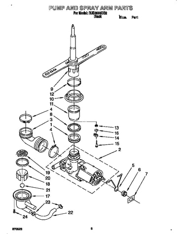 Pump and spray arm