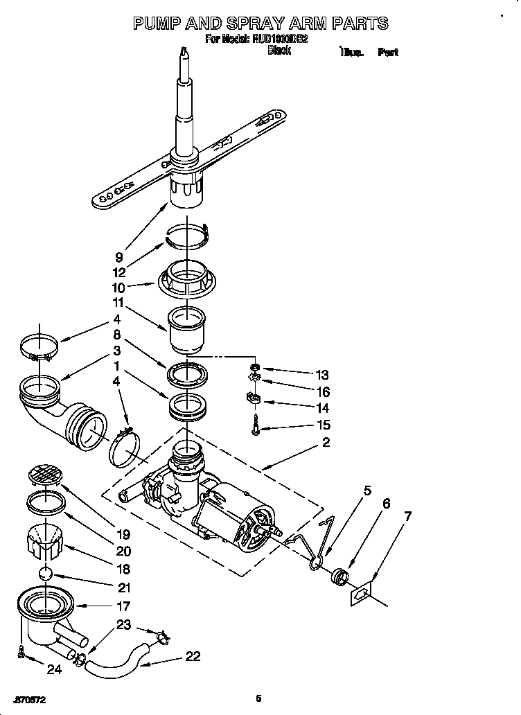 Pump and sprayarm