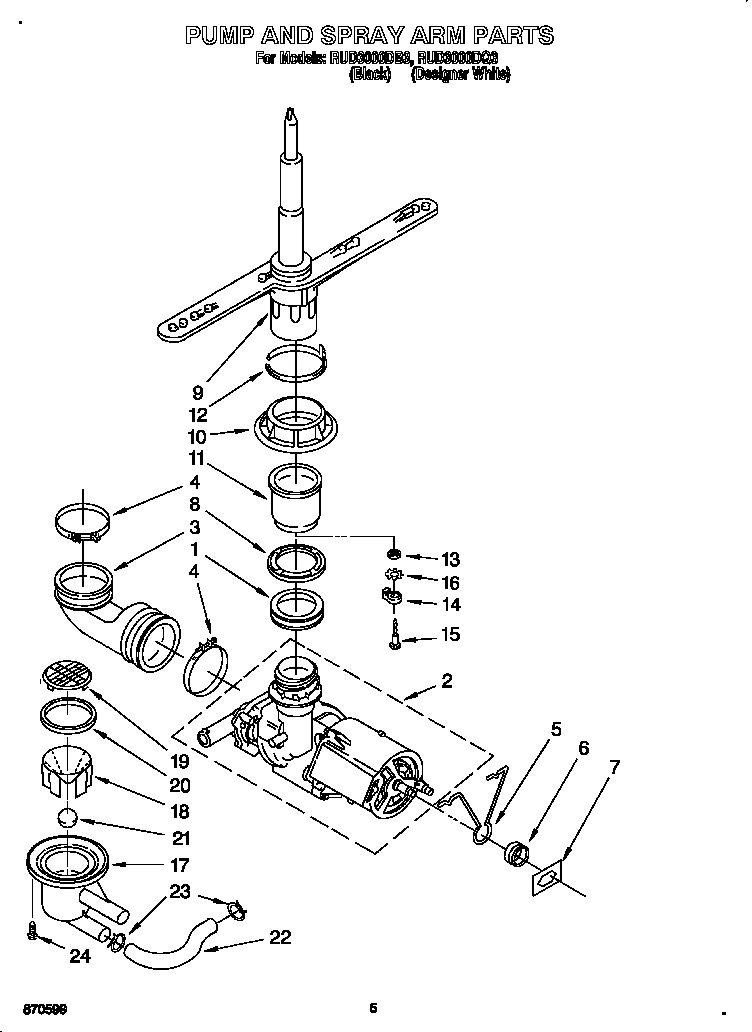 Pump and sprayarm