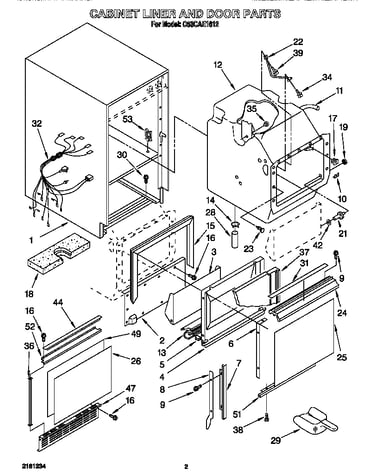 Cabinet liner and door