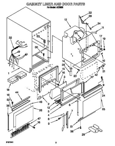 Cabinet liner and door