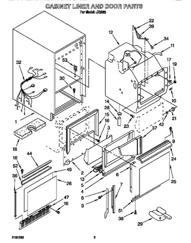 Cabinet liner and door