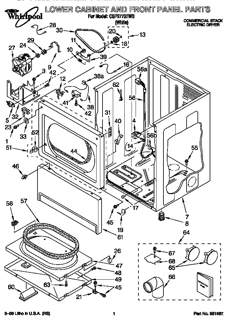 LOWER CABINET AND FRONT PANEL