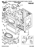 Lower cabinet and front panel