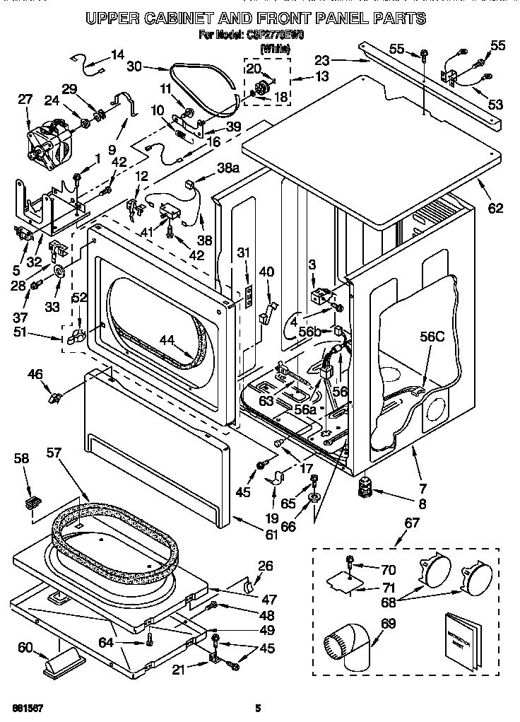 UPPER CABINET AND FRONT PANEL