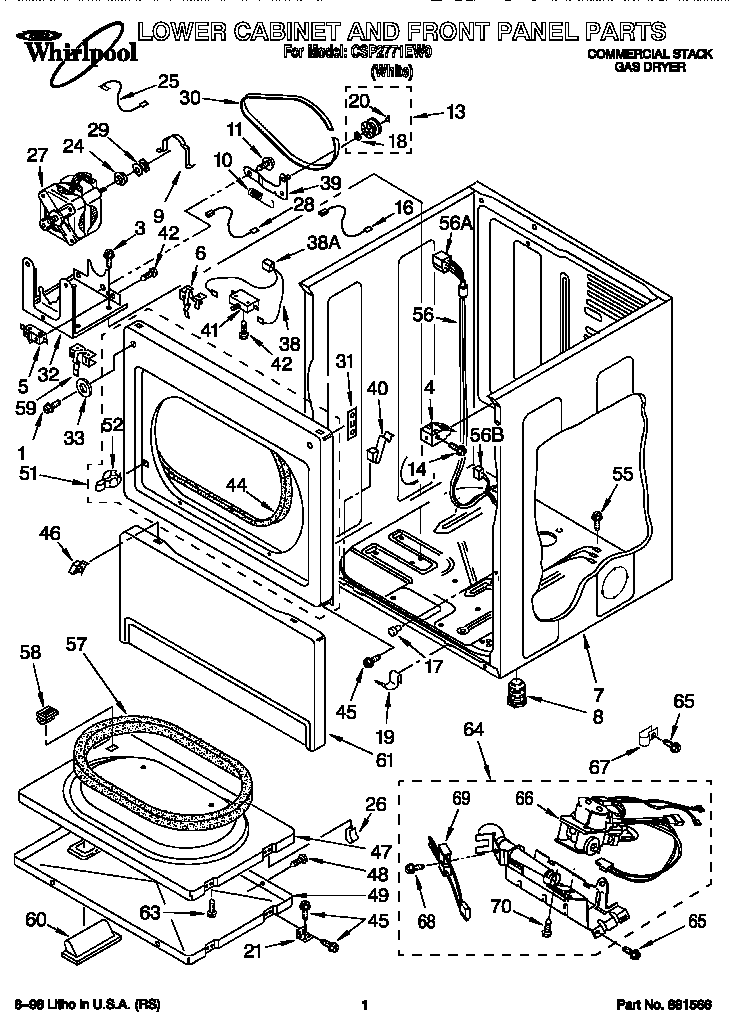 Lower cabinet and front panel