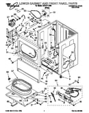 Lower cabinet and front panel