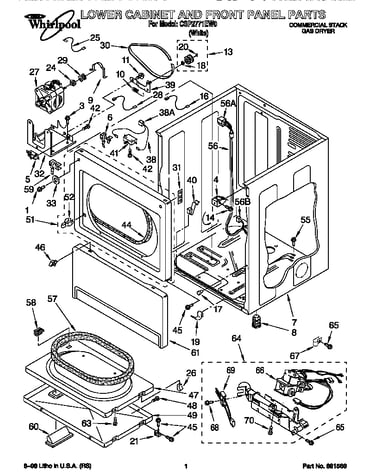 Lower cabinet and front panel