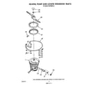 Whirlpool DU7600XS0 heater, pump and lower spray arm diagram