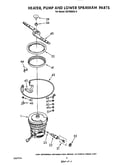 Heater, pump and lower spray arm