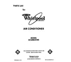 Whirlpool ACU082XW0 front cover diagram